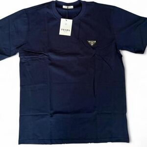 Prada Men's Navy Blue Short Sleeve Tee